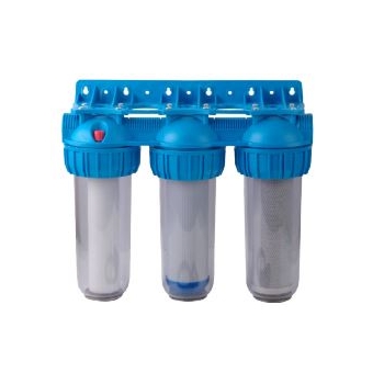 Potrójny filtr do wody 3-stopniowy z wkładami,1" IBO